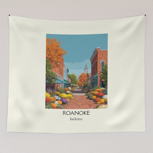 Item preview, Roanoke Indiana Historic Main Street | Autumn Charm Poster designed and sold by TuncGK.