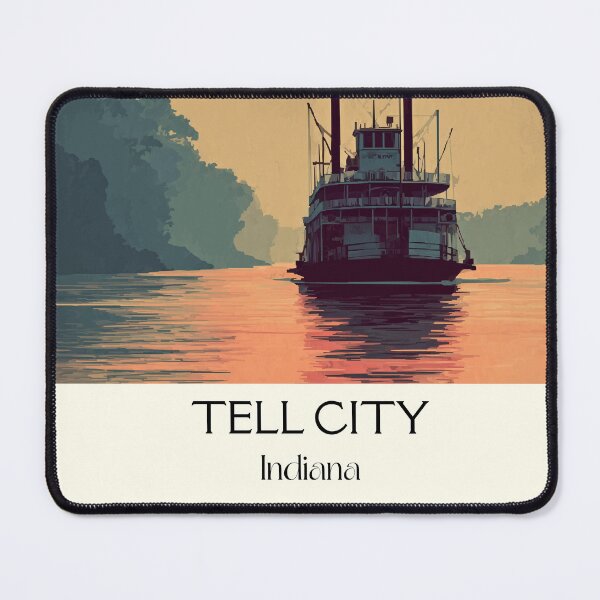 Item preview, Tell City Indiana Riverboat | Ohio River Poster designed and sold by TuncGK.