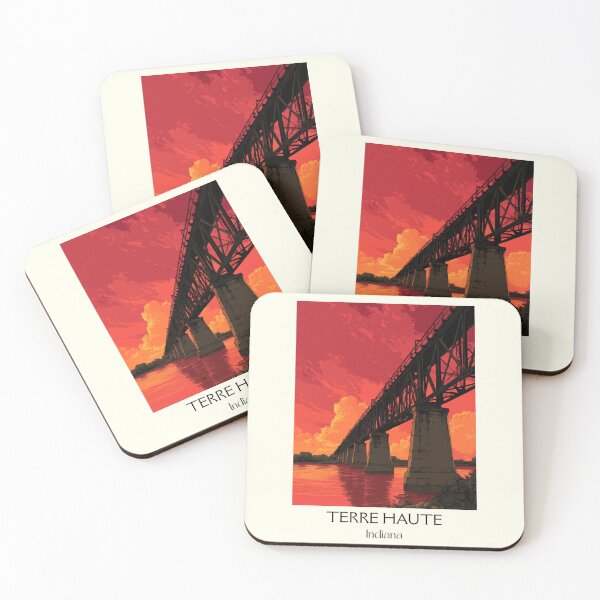 Item preview, Terre Haute Indiana River Bridge | Wabash River Poster designed and sold by TuncGK.