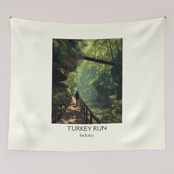 Item preview, Turkey Run Indiana Ravine | Sandstone Gorge Hiking Poster designed and sold by TuncGK.