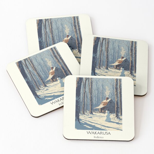 Item preview, Wakarusa Indiana Winter Cabin | Snowy Woods Poster designed and sold by TuncGK.