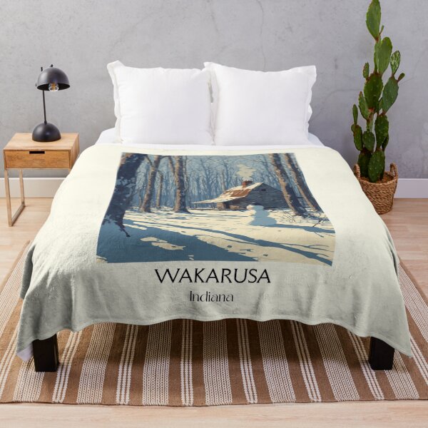 Item preview, Wakarusa Indiana Winter Cabin | Snowy Woods Poster designed and sold by TuncGK.