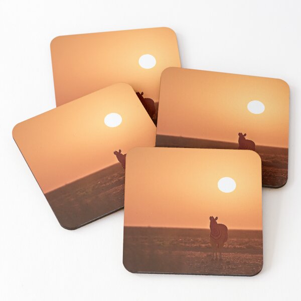 Item preview, Sunset Sentinel — Zebra in Ember Light (Etosha, Namibia) designed and sold by DavideAntoniani.