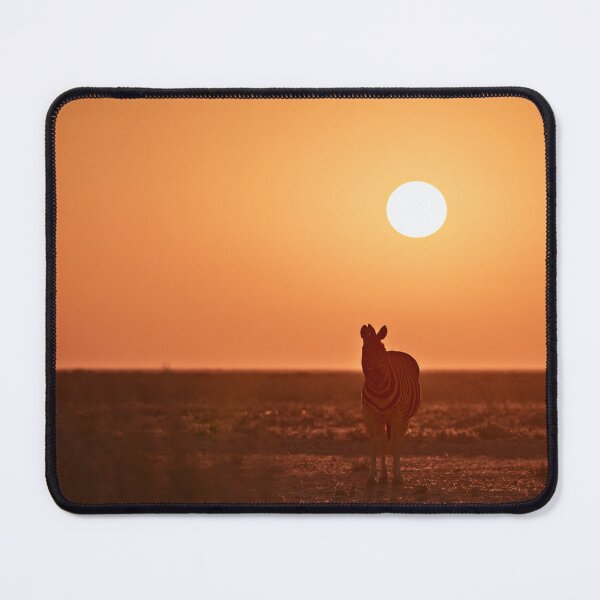 Item preview, Sunset Sentinel — Zebra in Ember Light (Etosha, Namibia) designed and sold by DavideAntoniani.