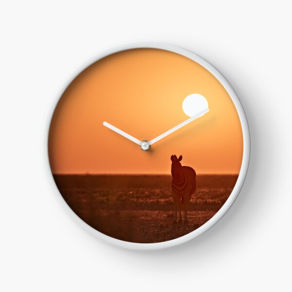 Item preview, Sunset Sentinel — Zebra in Ember Light (Etosha, Namibia) designed and sold by DavideAntoniani.