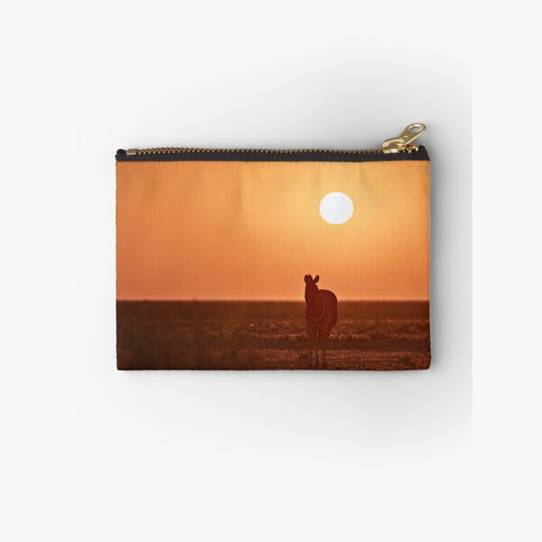 Item preview, Sunset Sentinel — Zebra in Ember Light (Etosha, Namibia) designed and sold by DavideAntoniani.