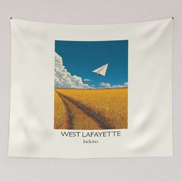 Item preview, West Lafayette Indiana Farmland | Paper Plane Poster designed and sold by TuncGK.