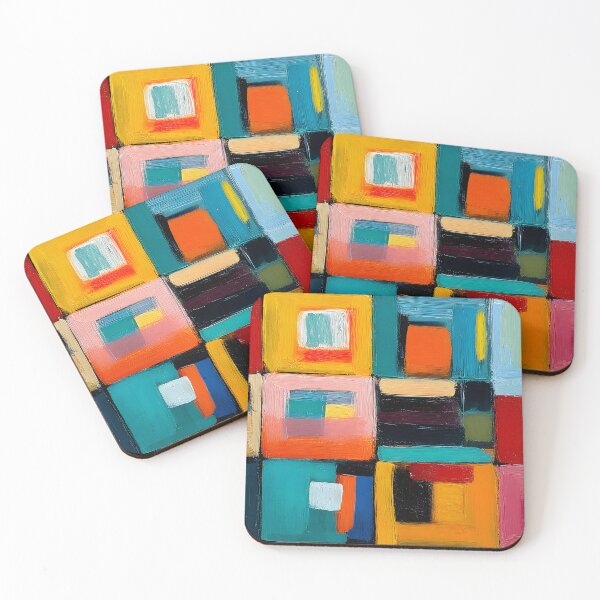 Item preview, Bold Blocks of Color - Geometric Composition with Overlapping Rectangles and Dynamic Depth designed and sold by OlfactoART Studio.