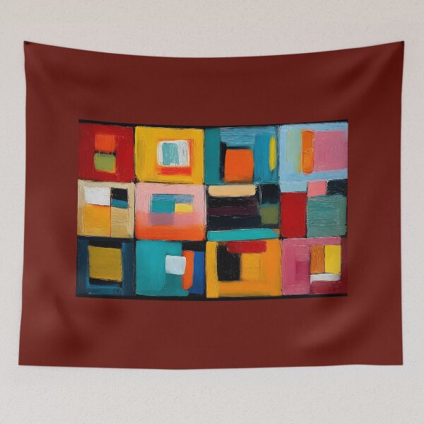 Item preview, Bold Blocks of Color - Geometric Composition with Overlapping Rectangles and Dynamic Depth designed and sold by OlfactoART Studio.