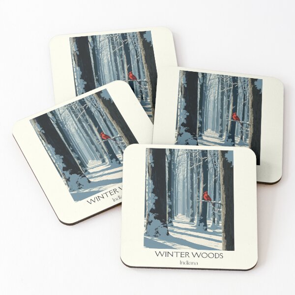 Item preview, Winter Woods Indiana Cardinal | Snowy Forest Poster designed and sold by TuncGK.