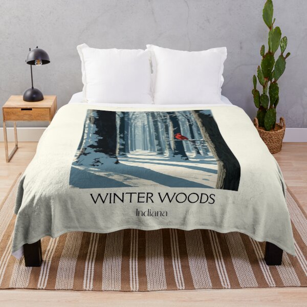 Item preview, Winter Woods Indiana Cardinal | Snowy Forest Poster designed and sold by TuncGK.