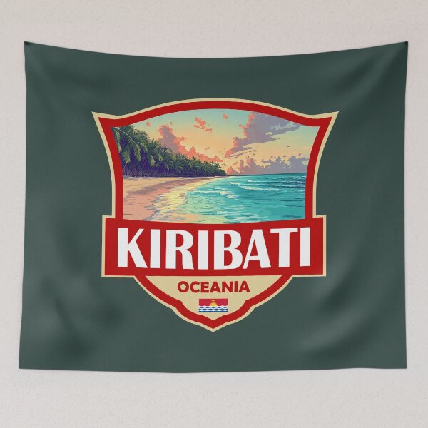 Item preview, Kiribati Illustration Retro Badge designed and sold by KrisSidDesigns.