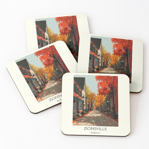 Item preview, Zionsville Indiana Brick Street | Autumn Village Poster designed and sold by TuncGK.