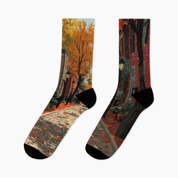 Item preview, Zionsville Indiana Brick Street | Autumn Village Poster designed and sold by TuncGK.