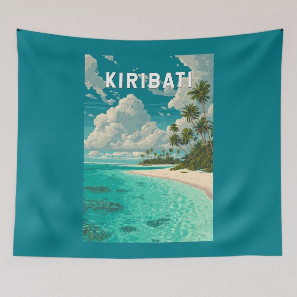 Item preview, Kiribati Illustration Travel Art Vintage designed and sold by KrisSidDesigns.