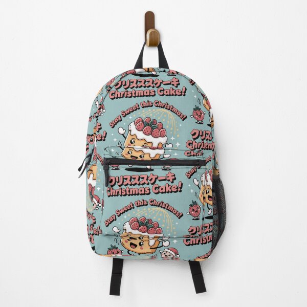 Item preview, Kawaii Christmas Cake and Strawberry Duo in Festive Teal Scene designed and sold by SplashTastic.