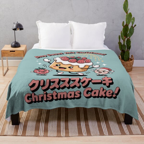 Item preview, Kawaii Christmas Cake and Strawberry Duo in Festive Teal Scene designed and sold by SplashTastic.