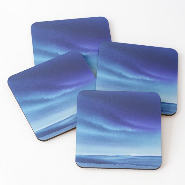 Item preview, Deep Blue Horizon Watercolor | Minimal Abstract Seascape Art designed and sold by solynneart.