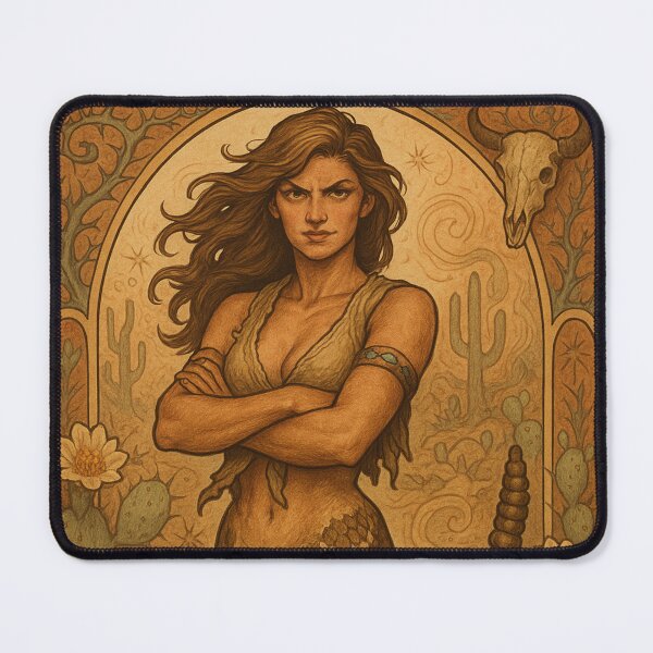 Item preview, Outlaw Rattlesnake – Art Nouveau Snake Woman designed and sold by Candie_Loudenfrau_Art.