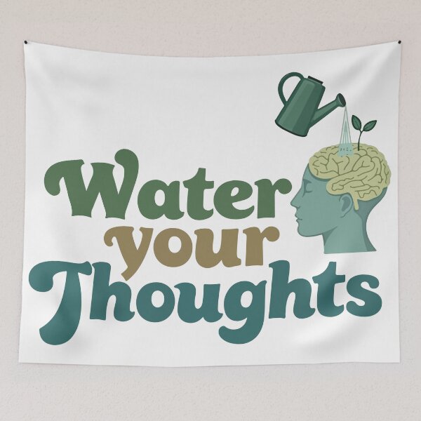 Item preview, Water Your Thoughts – Vintage Pastel Mental Health & Mindfulness Design designed and sold by Yehia-Massoud.