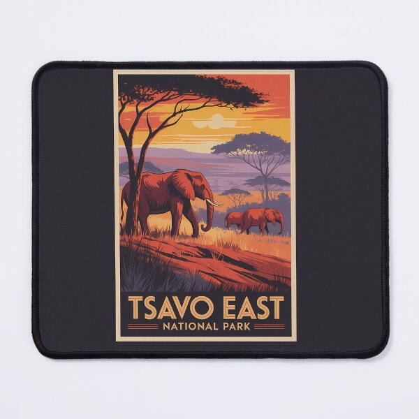 Item preview, Tsavo East National Park Kenya Illustration Travel Art Vintage designed and sold by KrisSidDesigns.