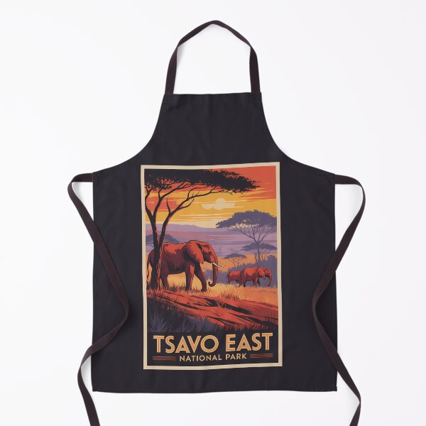 Item preview, Tsavo East National Park Kenya Illustration Travel Art Vintage designed and sold by KrisSidDesigns.