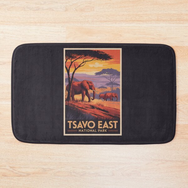 Item preview, Tsavo East National Park Kenya Illustration Travel Art Vintage designed and sold by KrisSidDesigns.