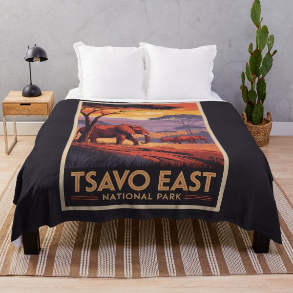 Item preview, Tsavo East National Park Kenya Illustration Travel Art Vintage designed and sold by KrisSidDesigns.