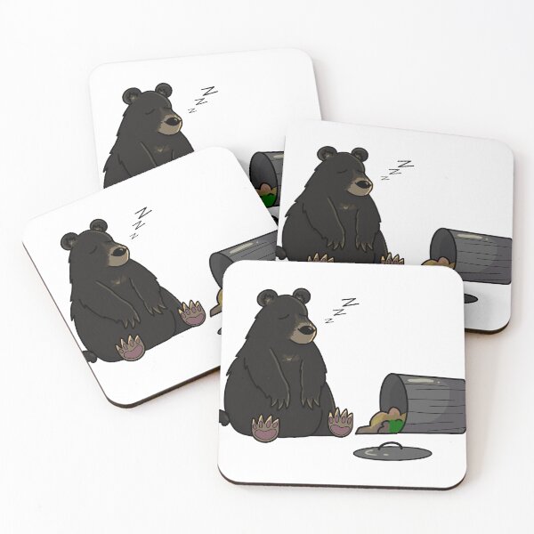 Item preview, Black Bear sleeping by a trash can designed and sold by Addi Does Art.
