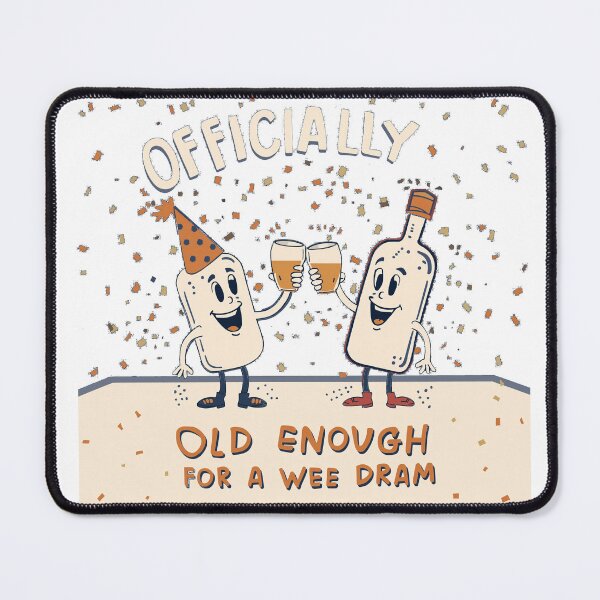 Item preview, Scottish Birthday Wee Dram Design | Scotland Whisky Humour Gift | Officially Old Enough Funny Birthday Art designed and sold by Loom on the Loch.