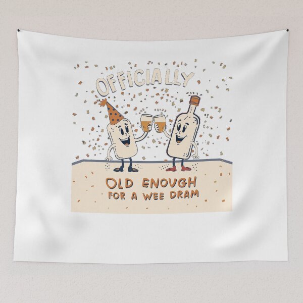 Item preview, Scottish Birthday Wee Dram Design | Scotland Whisky Humour Gift | Officially Old Enough Funny Birthday Art designed and sold by Loom on the Loch.