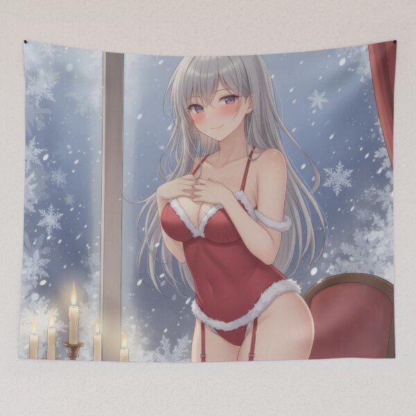 Item preview, Shy Waifu in a festive and sensual outfit on a frosty evening designed and sold by GerwantSHOP.