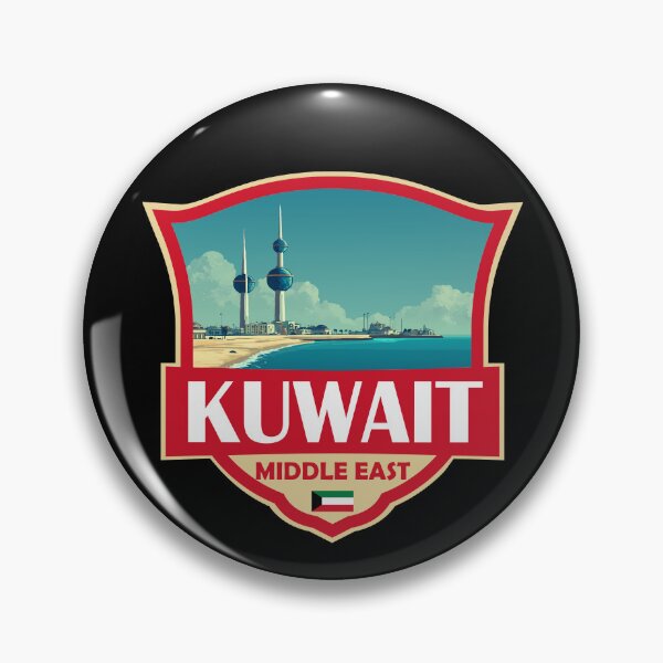 Item preview, Kuwait Illustration Retro Badge designed and sold by KrisSidDesigns.