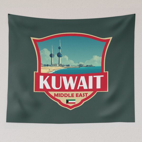 Item preview, Kuwait Illustration Retro Badge designed and sold by KrisSidDesigns.