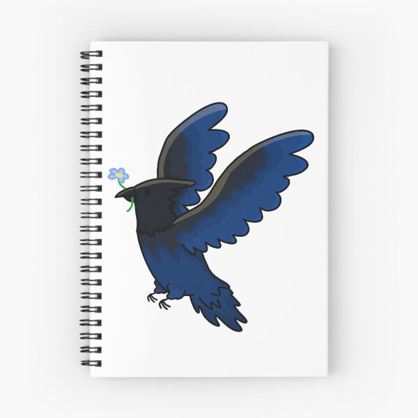 Item preview, Steller's Jay holding a forget-me-not designed and sold by Addi Does Art.