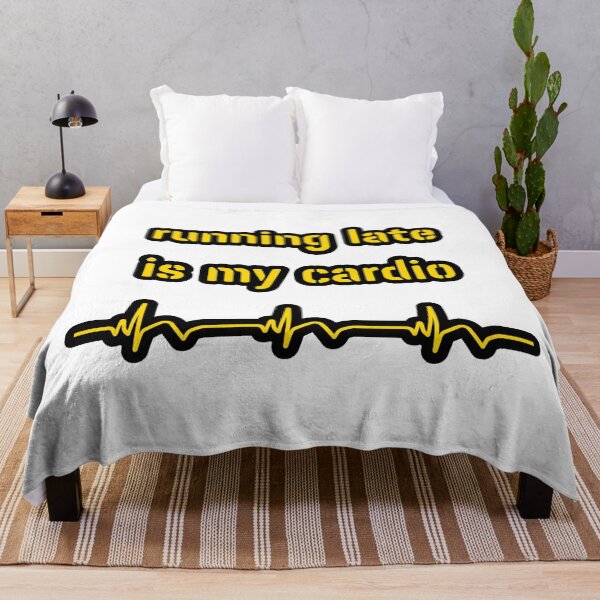 Item preview, Running late is my cardio, yellow inscription designed and sold by silent-violin.