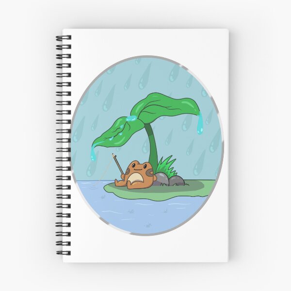 Item preview, Rain Frog fishing under a leaf designed and sold by Addi Does Art.