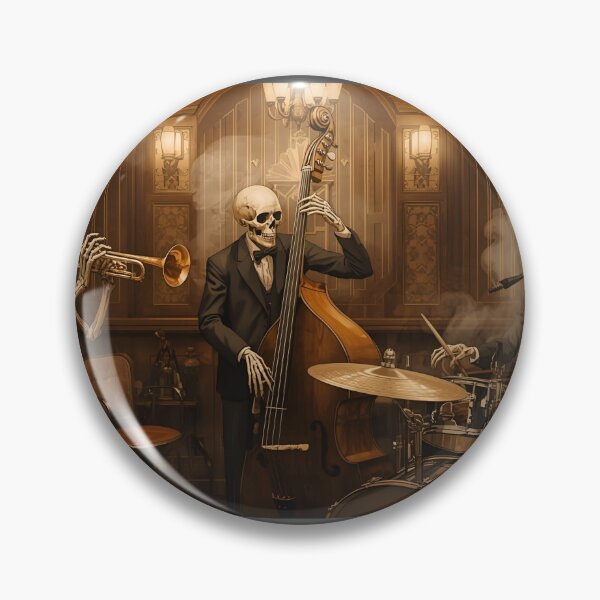 Item preview, Art Deco Skeleton Musicians Performing Jazz designed and sold by ChicTrendz.