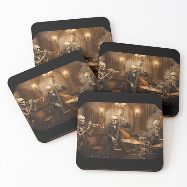 Item preview, Art Deco Skeleton Musicians Performing Jazz designed and sold by ChicTrendz.