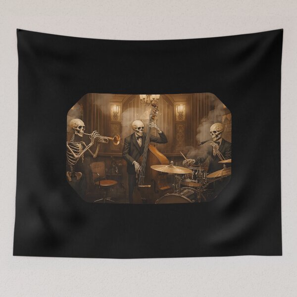 Item preview, Art Deco Skeleton Musicians Performing Jazz designed and sold by ChicTrendz.