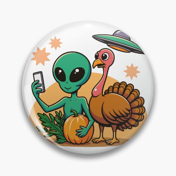 Item preview, Alien Turkey UFO Selfie designed and sold by AlmaMoArt.