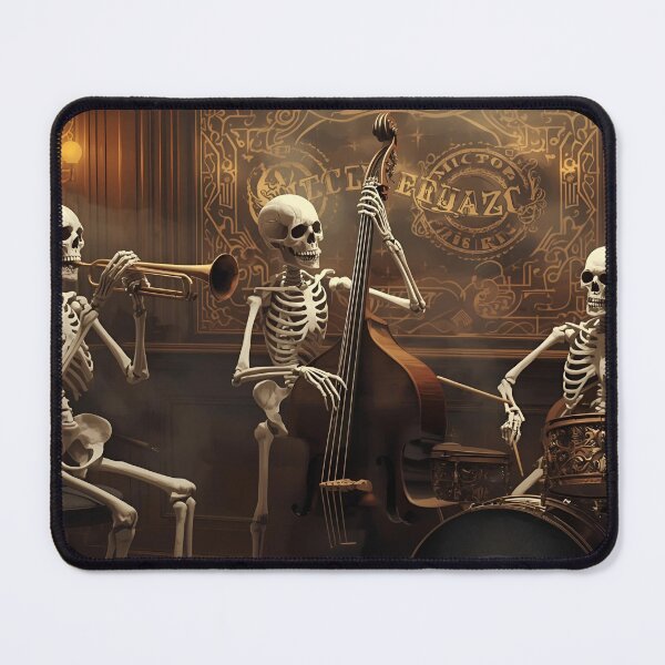Item preview, Skeleton Jazz Band Vintage Poster Style designed and sold by ChicTrendz.