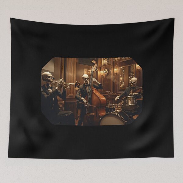 Item preview, Gothic Jazz Night with Skeleton Musicians designed and sold by ChicTrendz.