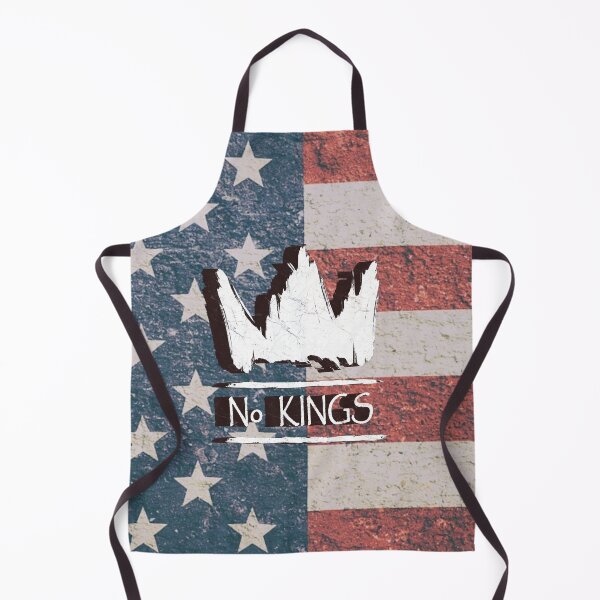 Item preview, No Kings in America - Simple and minimal No king icon - no crown chalk hand drawn likedrawn icon with American Flag background | white designed and sold by ZechJohnRB.