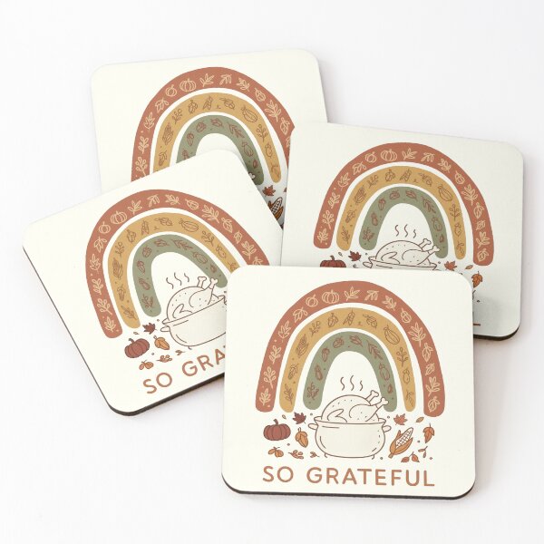 Item preview, So Grateful – Thanksgiving Rainbow Turkey Dinner Fall Harvest  designed and sold by Loving Nature Gifts.