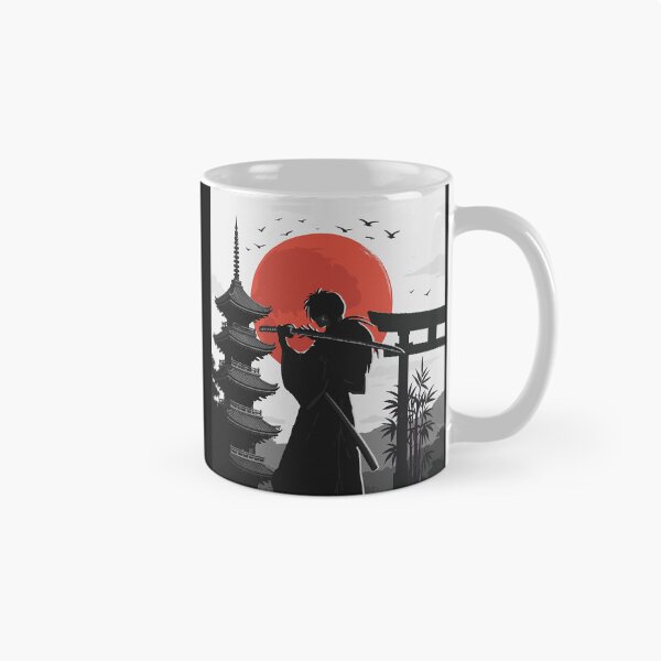 Item preview, Rurouni Kenshin - Samurai Sunset Art with Japanese Temple and Torii Gate designed and sold by T-Chou.