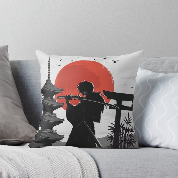 Item preview, Rurouni Kenshin - Samurai Sunset Art with Japanese Temple and Torii Gate designed and sold by T-Chou.