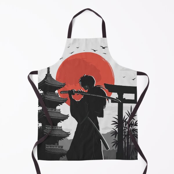 Item preview, Rurouni Kenshin - Samurai Sunset Art with Japanese Temple and Torii Gate designed and sold by T-Chou.