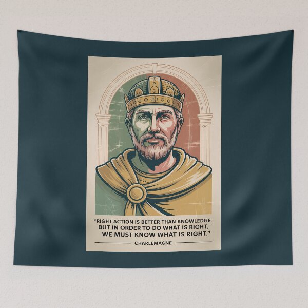Item preview, Charlemagne Quote Holy Roman Emperor Illustration Vintage designed and sold by KrisSidDesigns.