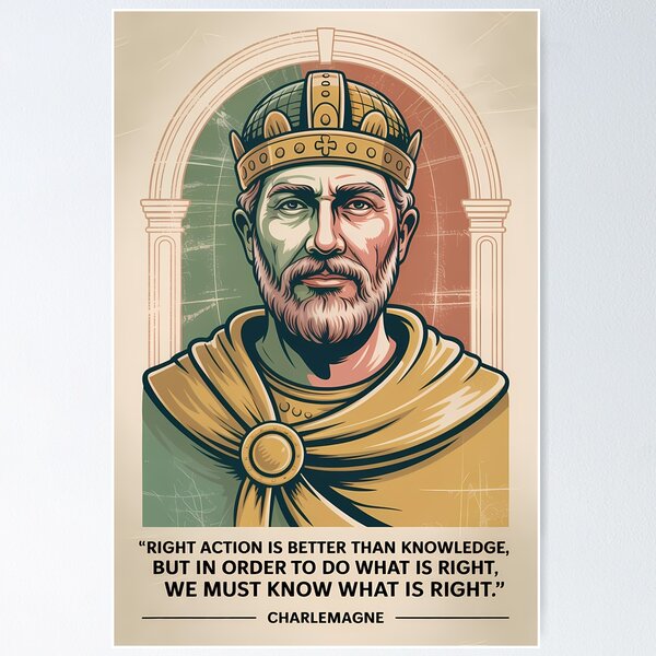 Item preview, Charlemagne Quote Holy Roman Emperor Illustration Vintage designed and sold by KrisSidDesigns.